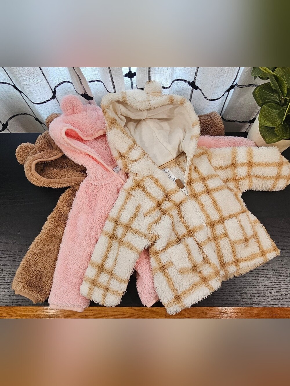 Bundle of 3 Baby Sherpa Fleece Hooded Jackets (6 Months) - Carter’s & Okie Dokie